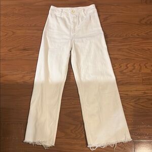 White High Waisted Wide Leg Jeans